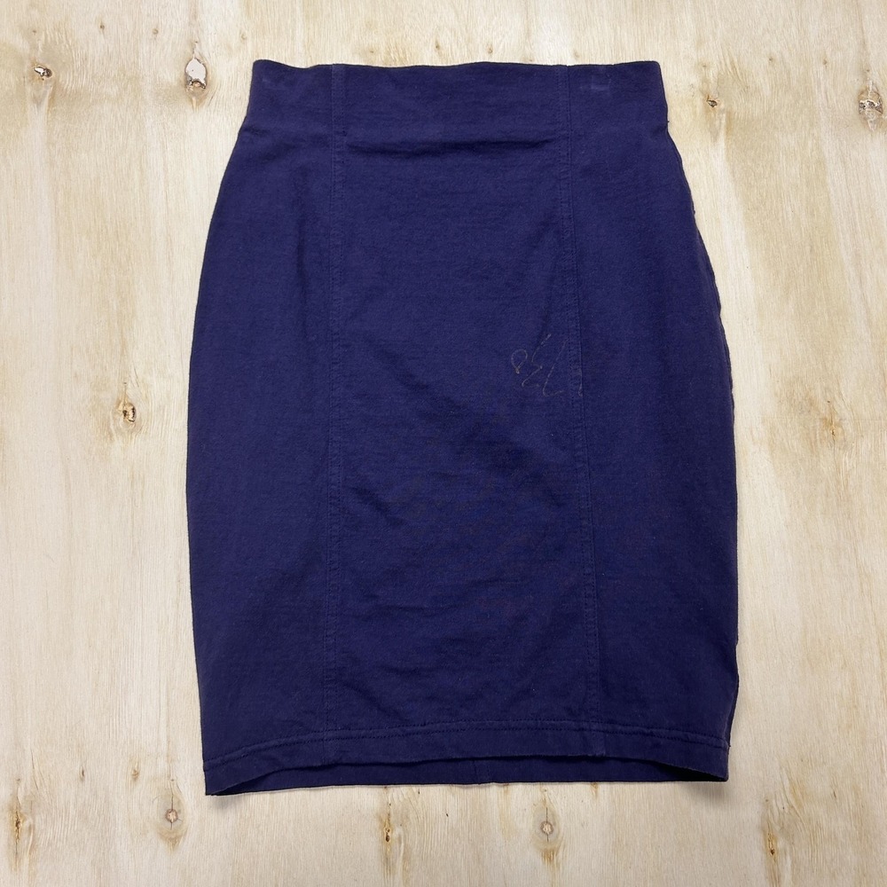 Vintage necessary Objects Skirt Womens Med Blue Knit Pencil Knee Length Stretch